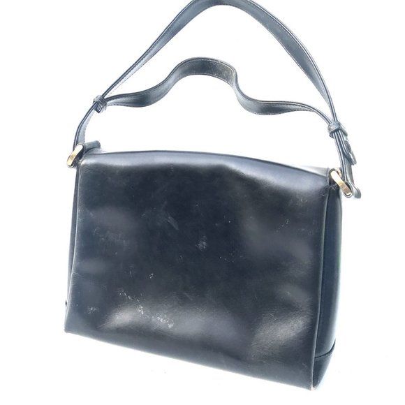 Vintage black leather Authentic Gucci handbag bag 1950s purse rare - Picture 3 of 14